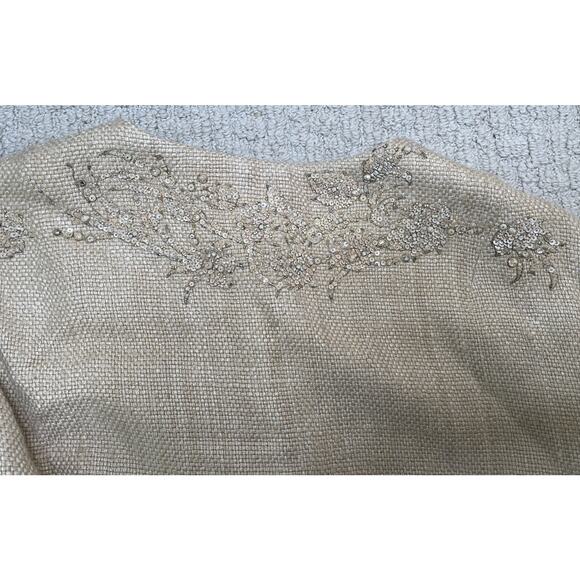 Ralph Lauren Purple Label Beige Silk Beaded Jacket 12 Button Front - Picture 11 of 15